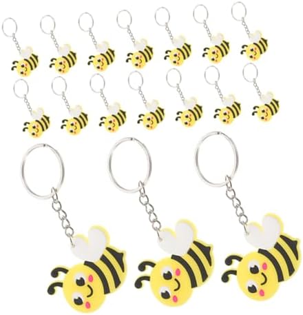 20pcs Cute Bee Keychain Pendant Spring Theme Keyring Pack