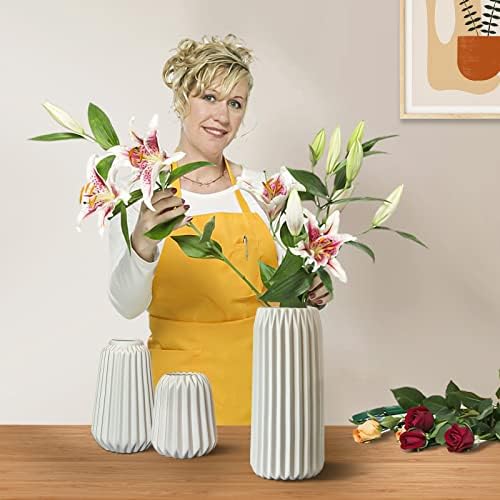 Modern Ceramic Vases Set of 3 for Home Decor