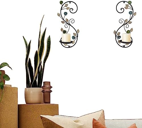 JUCONSIN Wall Sconces Candle Holder Set of 2