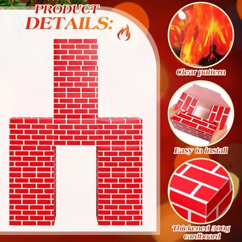 34 Pcs 3D Artificial Christmas Fireplace Set