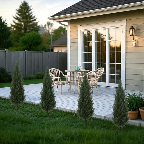 3FT Artificial Cypress Topiary Trees Set of 2 with Ground Spike