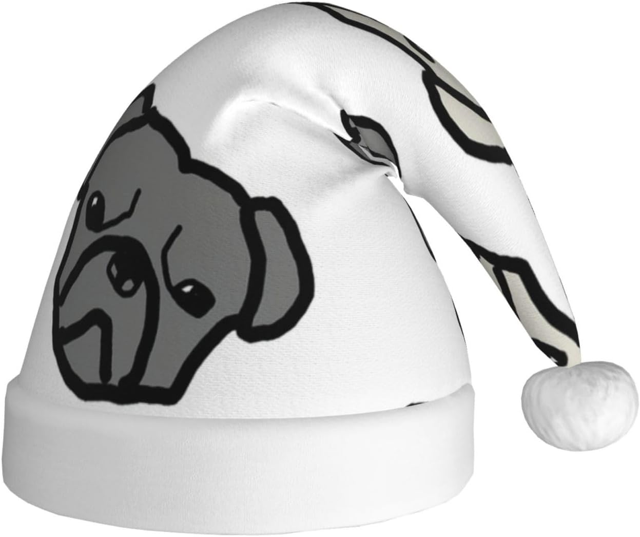 QINZHENG Personalized Santa Hat with Merican Dog Print