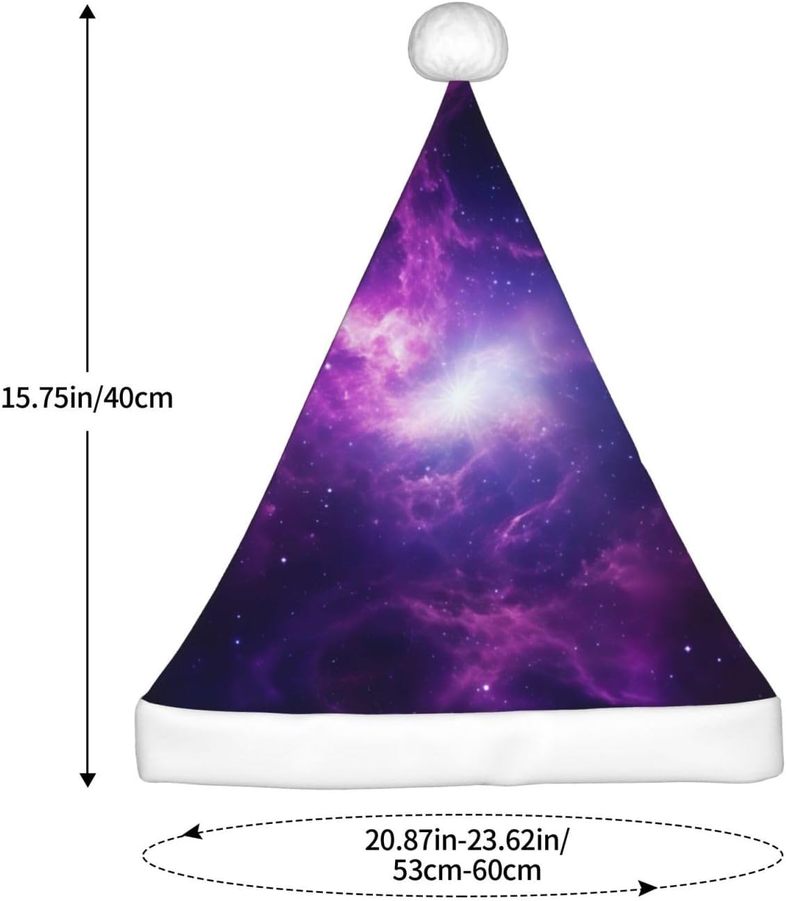 QINZHENG Sky Purple Santa Hat Personalized Christmas Headwear for Women