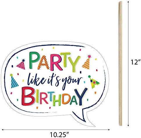 Big Dot of Happiness Birthday Photo Booth Props Kit 20 Count