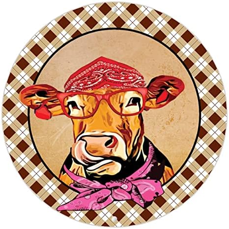 Retro Farmhouse Metal Sign with Farm Animals and Funny Designs