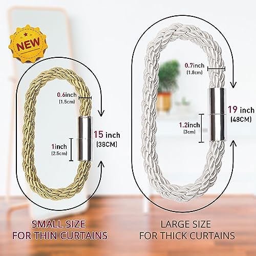 NICEEC 2 Pack Magnetic Curtain Tiebacks Modern Design
