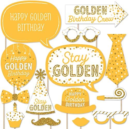 Big Dot of Happiness Birthday Photo Booth Props Kit - 20 Premium Pieces