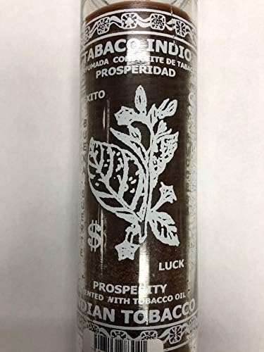 Indian Tobacco Scented Brown Pillar Candle in Glass 1