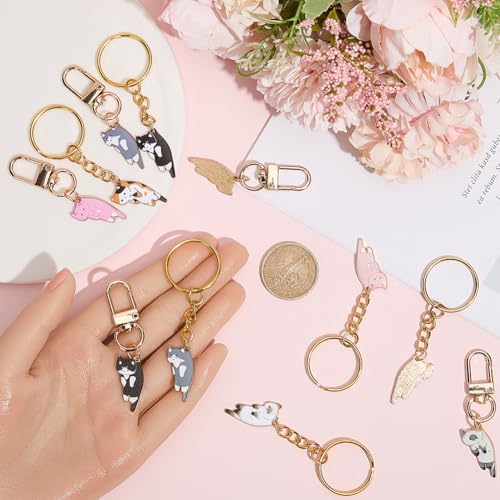 CRASPIRE 24 Pcs Cartoon Cat Keychain Pack