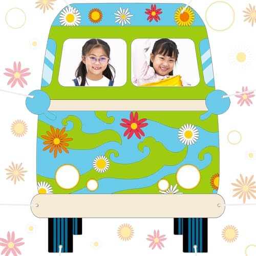 Funny Hippie Bus Photo Prop Banner for Parties