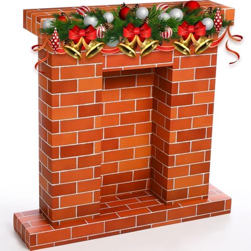 Fullhawl Christmas Cardboard Fireplace 3D Decor