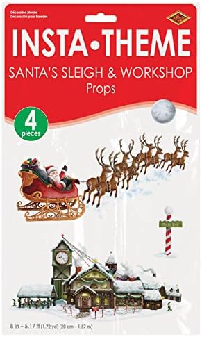 Beistle Santas Sleigh Workshop Props