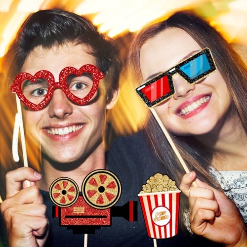 Movie Night Photo Booth Props Hollywood Theme Decorations