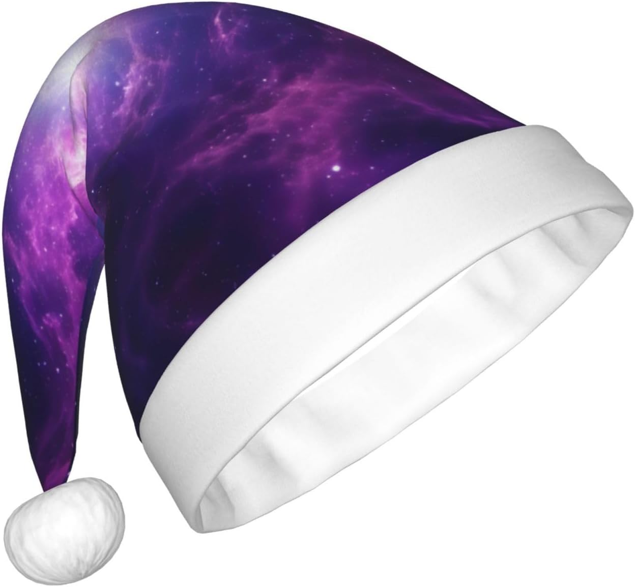 QINZHENG Sky Purple Santa Hat Personalized Christmas Headwear for Women