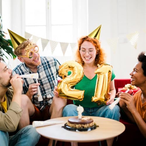 15pcs Metallic Foil Cone Hats for Adults