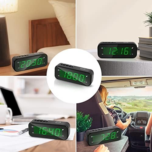 Small Digital Travel Alarm Clock with Snooze and Adjustable Brightness
