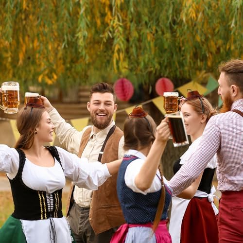 4 Pcs Oktoberfest Headbands with Feathers for Costume Party