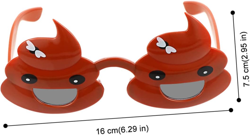 Toyvian 2Pcs Funny Poo Shape Glasses Novelty Party Props