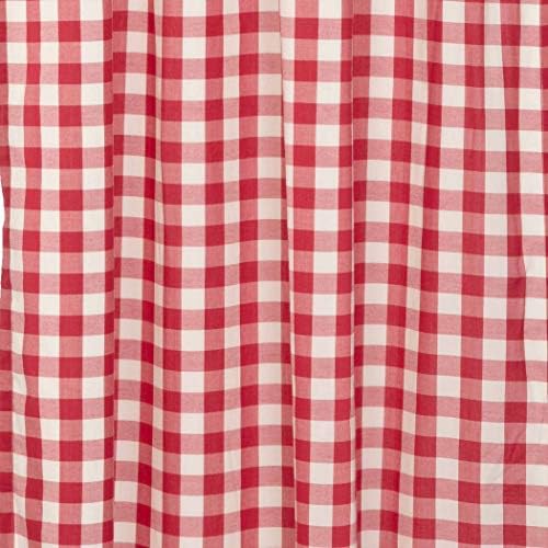 VHC Brands Red Buffalo Check Swag Curtains Pair 36x36x16