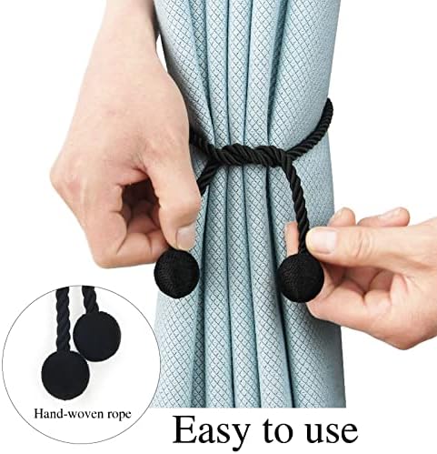 6 Pack Black Curtain Tiebacks Elegant Window Holders