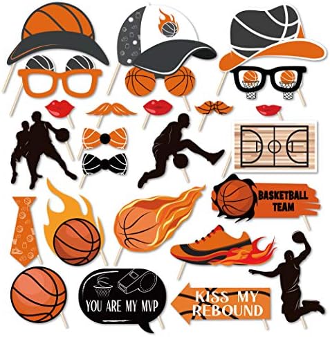 Basketball Themed Photo Booth Props Set 25pcs for Parties