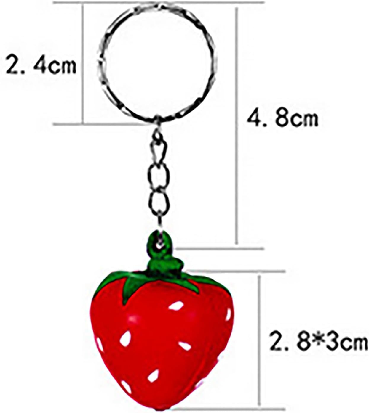 10 Pcs Strawberry Keychain Keyring Charm for Party Favors
