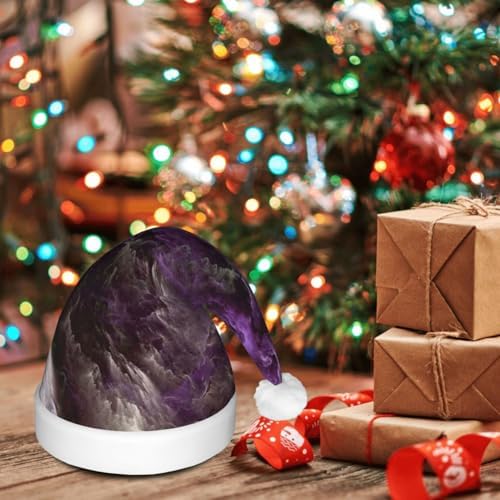 QINZHENG Purple Galaxy LED Santa Hat for Christmas Party