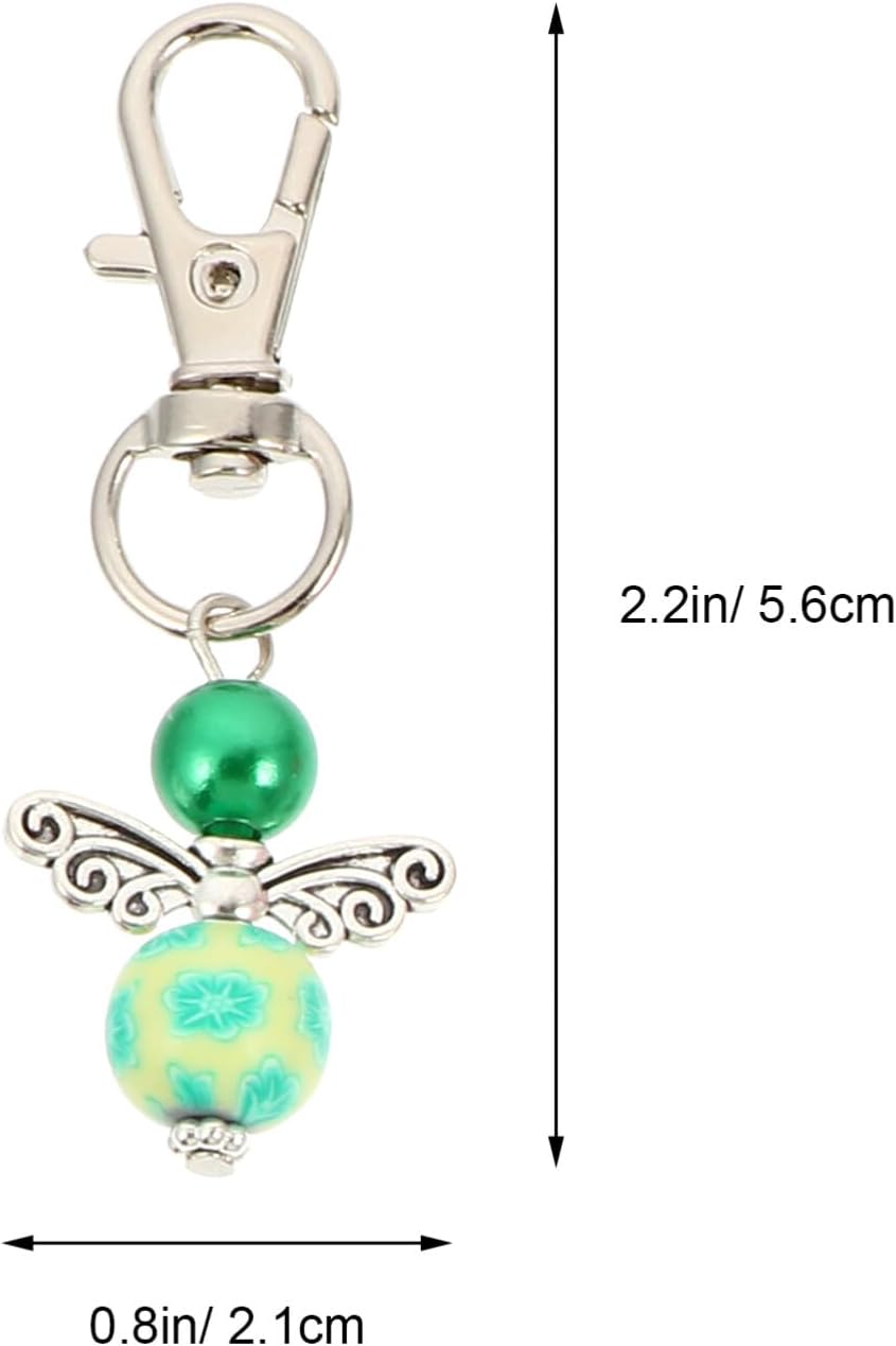 Guardian Angel Keychain Set 10pcs Beaded Keyrings for Gifts