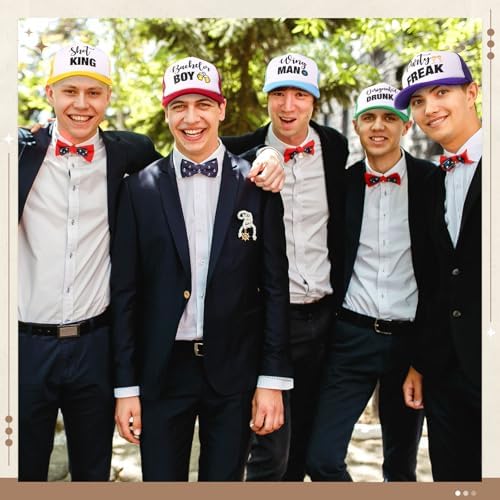 JaGely 7 Pcs Funny Groom Trucker Hats Set