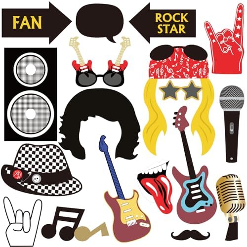 Paper Jazz Rock and Roll Party Decorations 18pcs