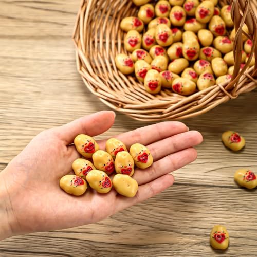 60 Pcs Heart Resin Potato Decor with Positive Messages