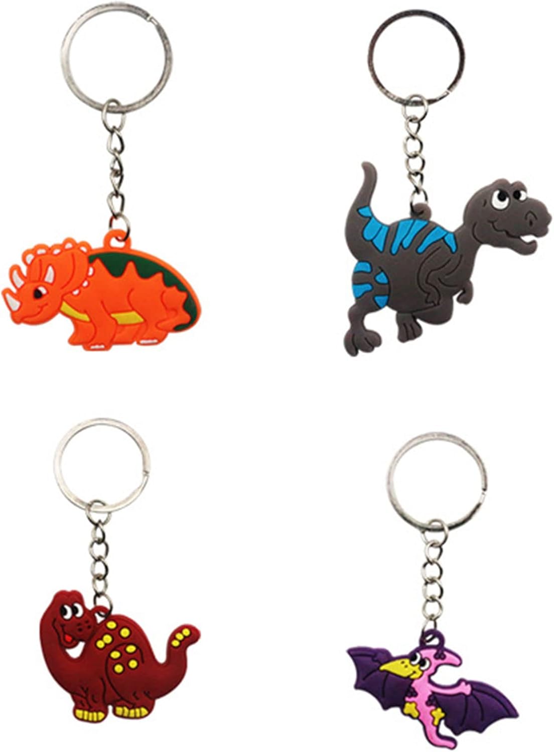 12 Pcs Dinosaur Keychains for Party Supplies and School Bags
