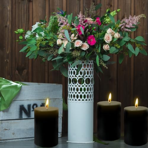 Zealxin 6 Pack 2x3 Inch Pillar Candles Grey Black Scented Votive