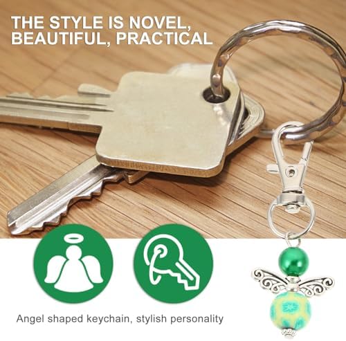 Guardian Angel Keychain Set 10pcs Beaded Keyrings for Gifts