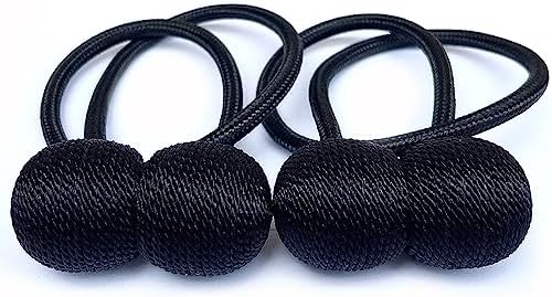 4 Piece Magnetic Curtain Tiebacks for Black Curtains