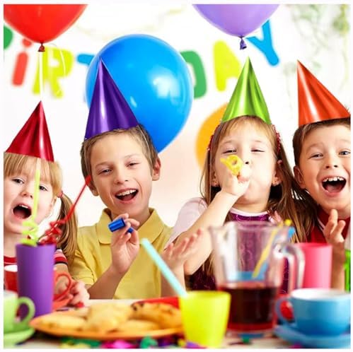 Tytroy 12 Assorted Metallic Cone Birthday Hats