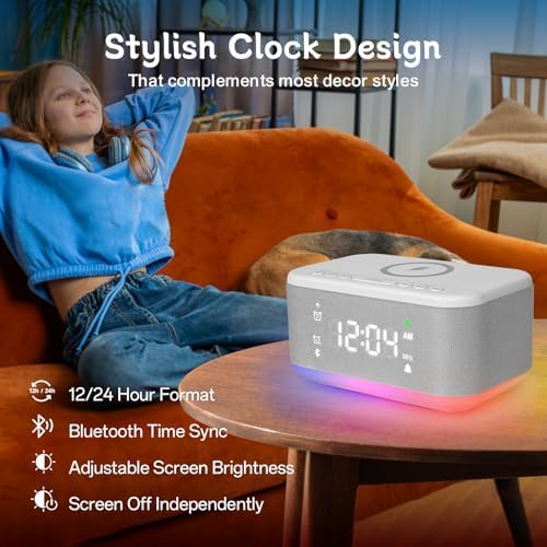 Fansbe Smart Bluetooth Alarm Clock Radio with Night Light