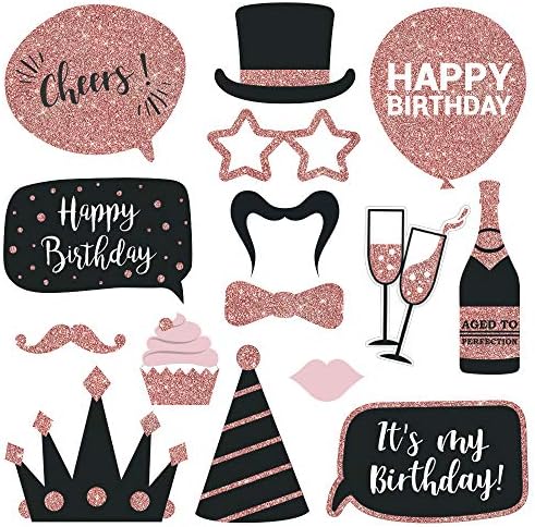 Fully Assembled Birthday Photo Booth Props 30 Piece Set