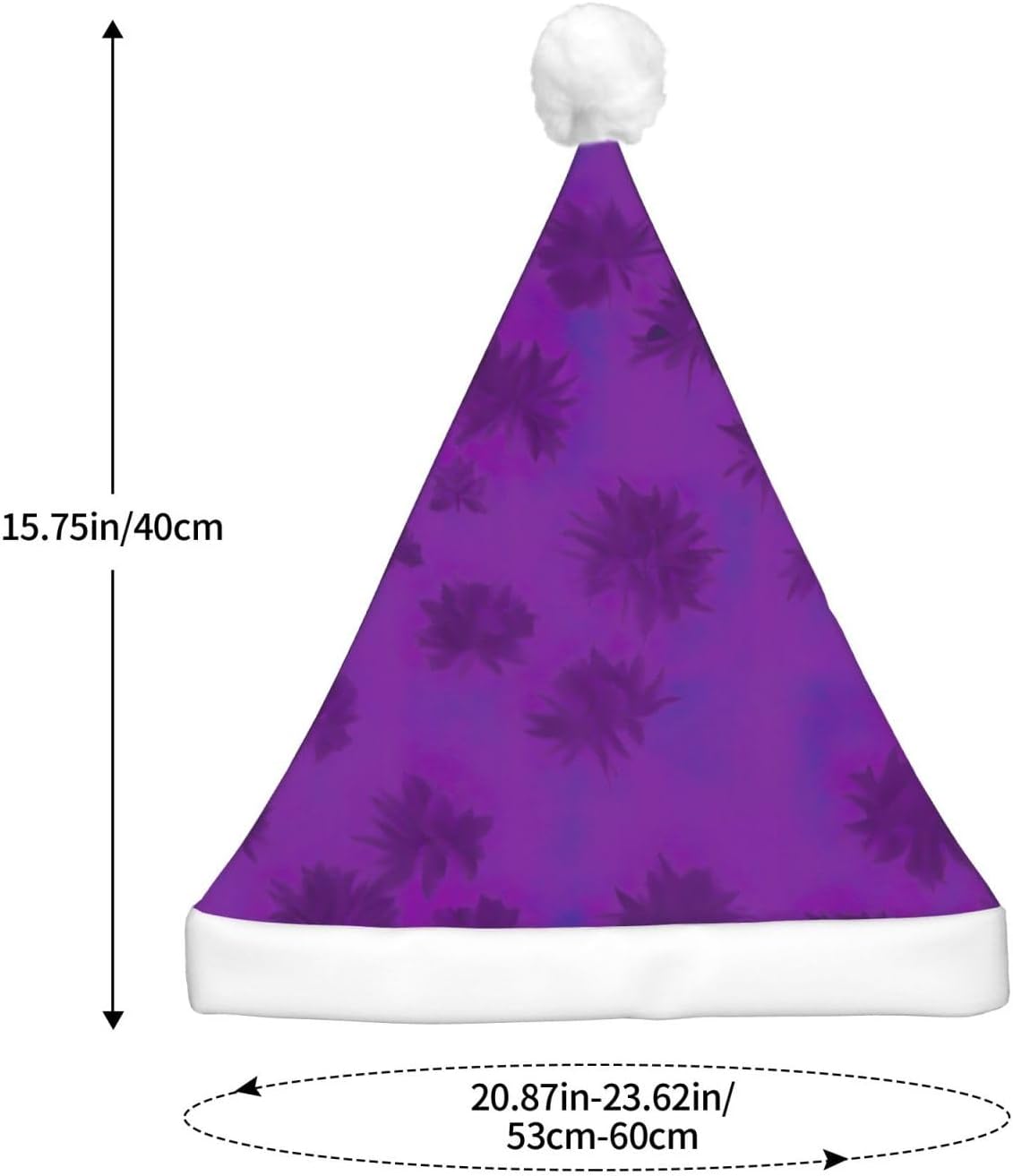 QINZHENG Purple Haze04 Print Santa Hat with LED Lights