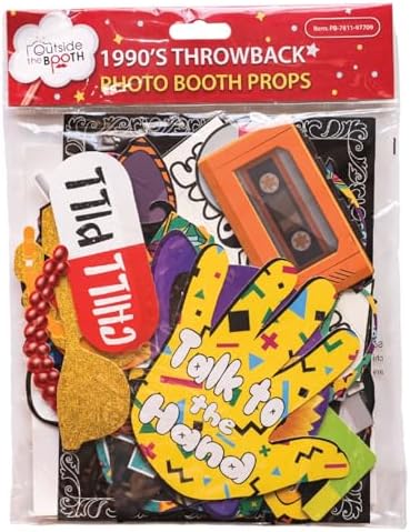 90s Photo Booth Props 41-Piece Fun Selfie Kit