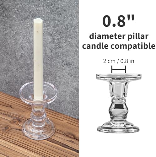YAKii Clear Glass Candle Holder Set of 3