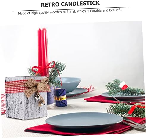 MAGICLULU Christmas Candle Holder Wooden Decor for Holiday Tables