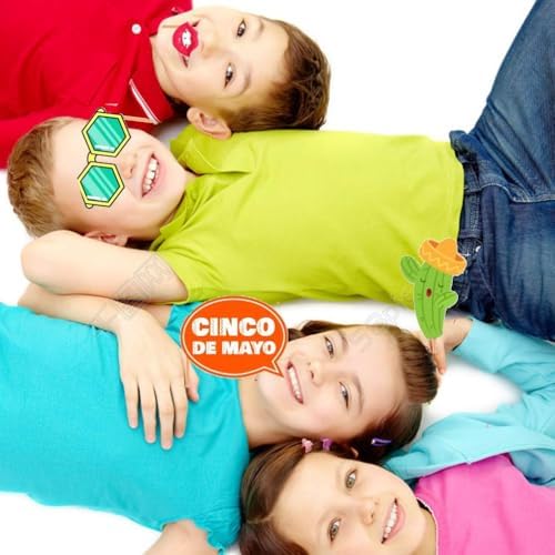 45Pcs Mexican Fiesta Photo Booth Props Kit