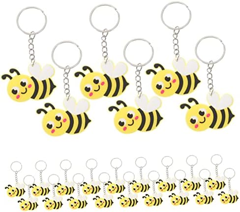 72 Pcs Cartoon Bee Metal Keychains Party Favors