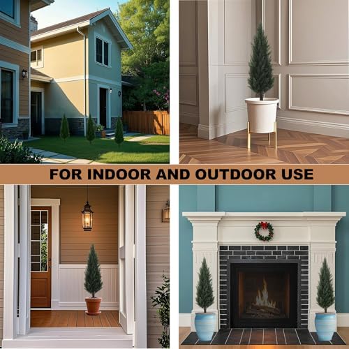 3FT Artificial Cypress Topiary Trees Set of 2 with Ground Spike