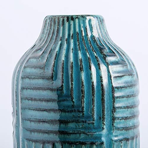 Hjn Ceramic Teal Vase 106 Height Modern Decor
