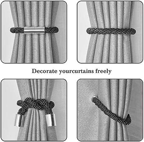 NICEEC 2 Pack Magnetic Curtain Tiebacks Modern Design
