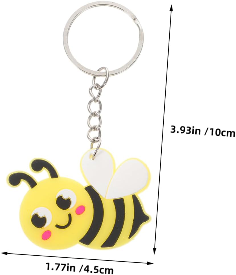 20pcs Cute Bee Keychain Pendant Spring Theme Keyring Pack