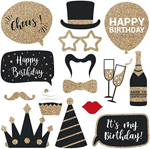 Perfect Occasion Fully Assembled Birthday Photo Booth Props 30 Piece Box Set