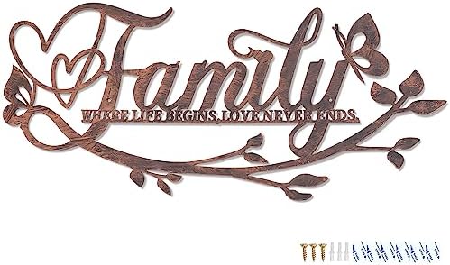 AUHOKY Family Love Wall Art Metal Sign Decor